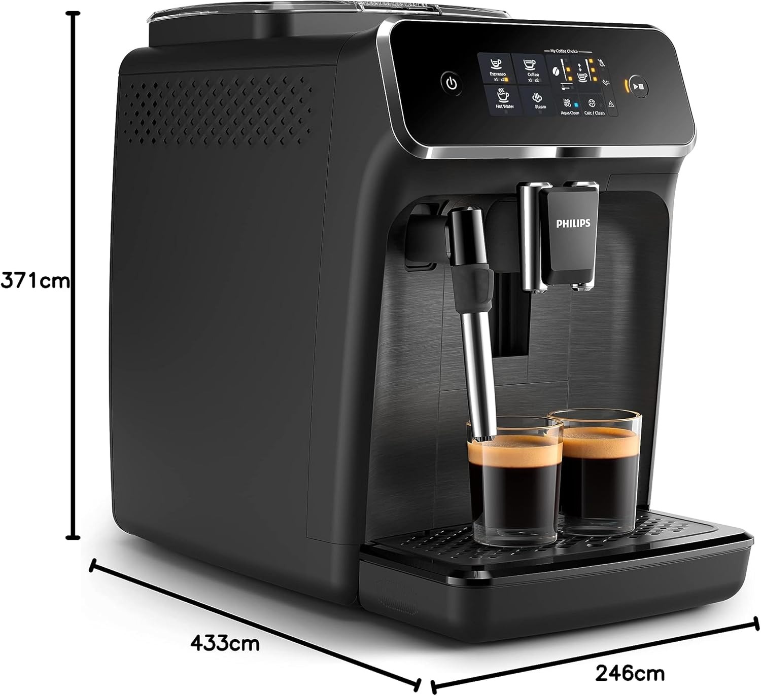 Philips Fully Automatic Espresso Machine EP2220 Series 2200 1500W, 1.8L, Classic Milk Frother, Touch Display, 2 Beverages - Thumbnail 2
