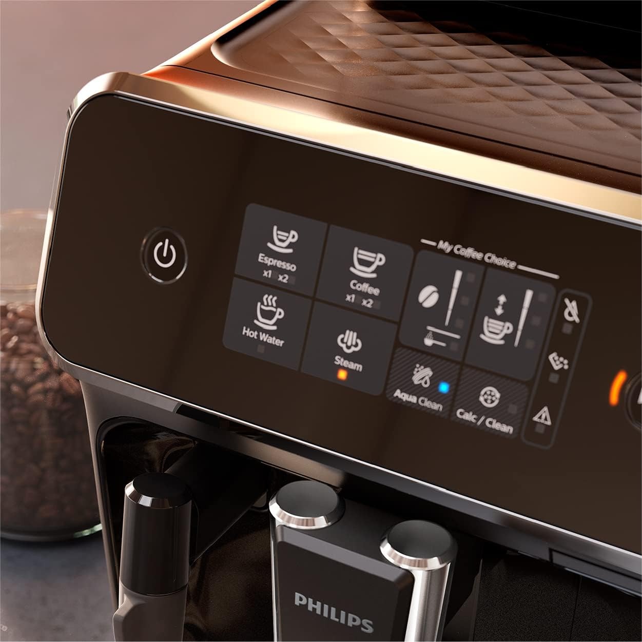 Philips Fully Automatic Espresso Machine EP2220 Series 2200 1500W, 1.8L, Classic Milk Frother, Touch Display, 2 Beverages - Thumbnail 3