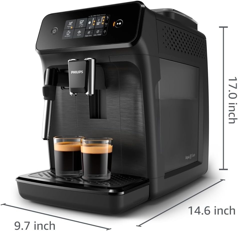 Philips 1200 Series Fully Automatic Espresso Machine (EP1220/00) – Classic Milk Frother, 2 Coffee Varieties, Intuitive Touch Display - Thumbnail 2