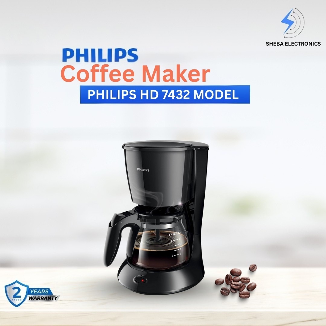 Philips HD7432/20 Drip Coffee Maker, 0.6 L, Ideal for 2-7 cups, 750W, Black, Medium .