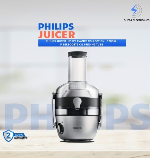 Philips Juicer HR1922 Avance Collection – 1200W | FiberBoost | XXL Feeding Tube