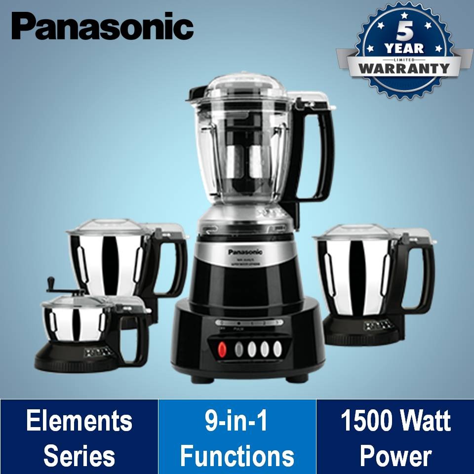 Panasonic MX-AV425 1500-Watt Powerful Super Mixer Grinder - Charcoal Black - Thumbnail 2