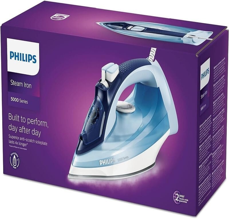 Philips DST5020/26 Steam Iron, 2400 W, 320 milliliters, Blue - Thumbnail 2