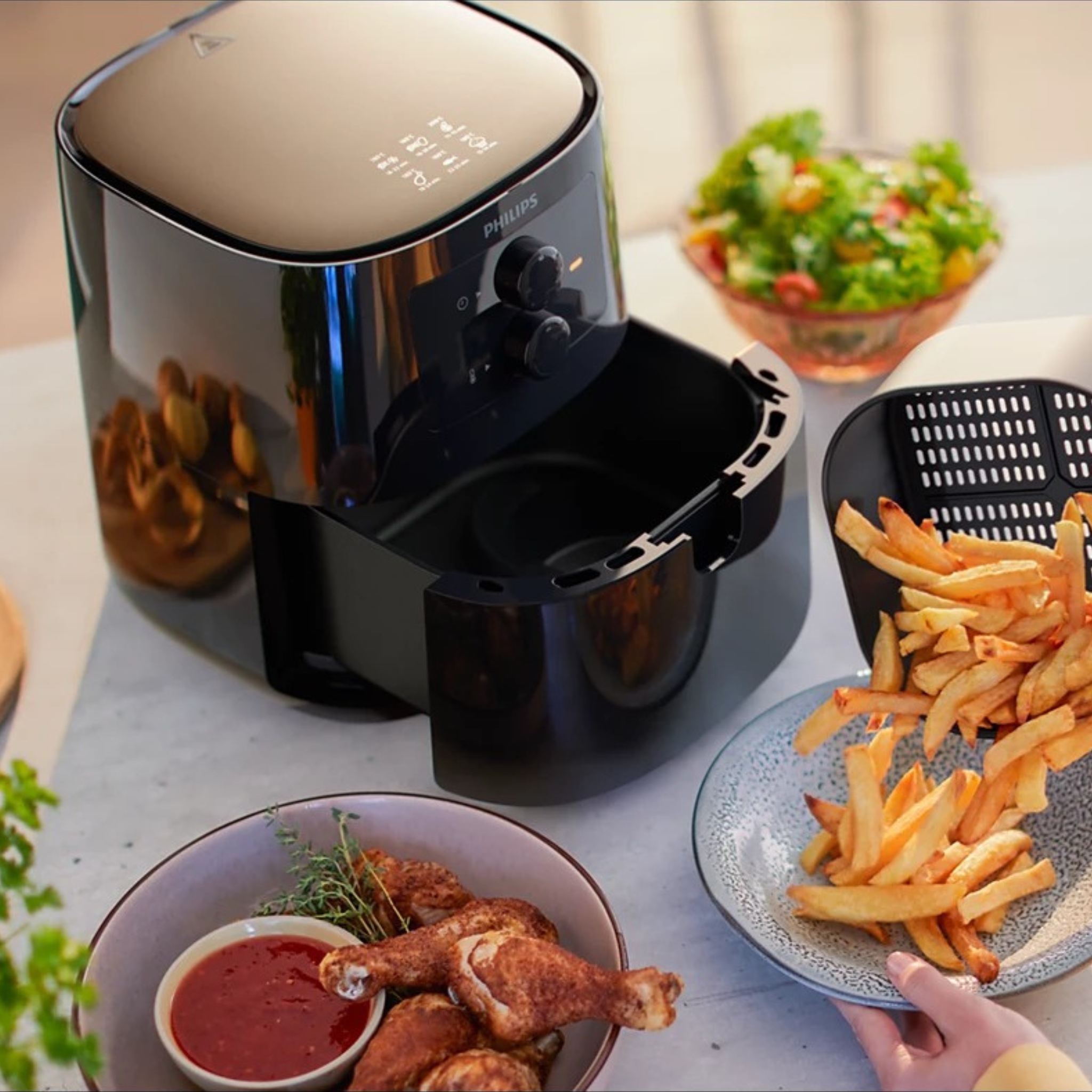 PHILIPS HD9200/91 Essential Air Fryer (Slate Grey, 4.1L) - Thumbnail 2