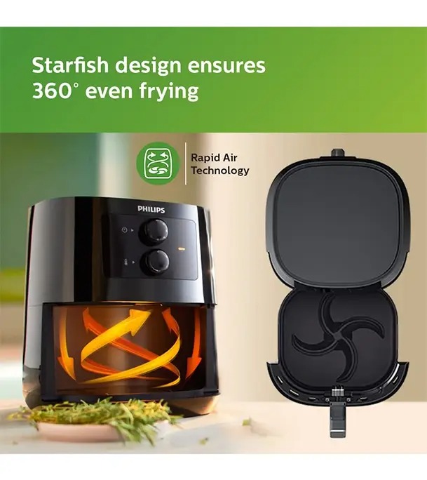 PHILIPS HD9200/91 Essential Air Fryer (Slate Grey, 4.1L) - Thumbnail 4