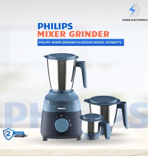 Philips Mixer Grinder HL1000/02 – 500W | 3 Jars | Durable & Compact Design - Thumbnail 4