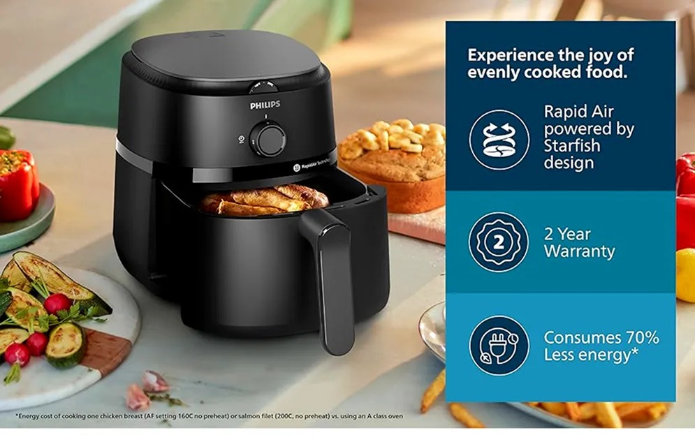 Philips Air Fryer NA120/00 4.2 Litre -Airfryer with Rapid Air Technology - Thumbnail 6