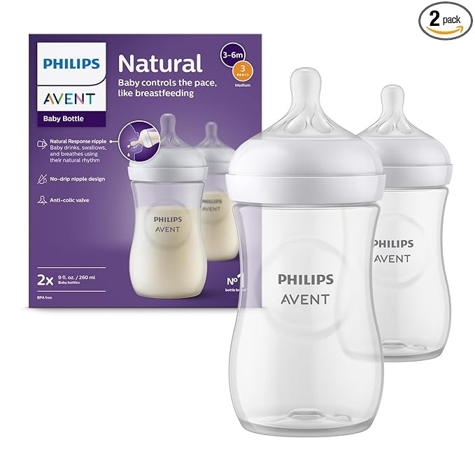 Philips Avent Natural White Feeding Bottle 2 pc Set (1m+) - 260 ml (Model- SCY903/02) - Thumbnail 5