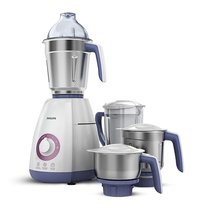 Philips Mixer Grinder HL7701/00 , 750 Watts, 4 Jars (Elegant Lavender and White - Thumbnail 4