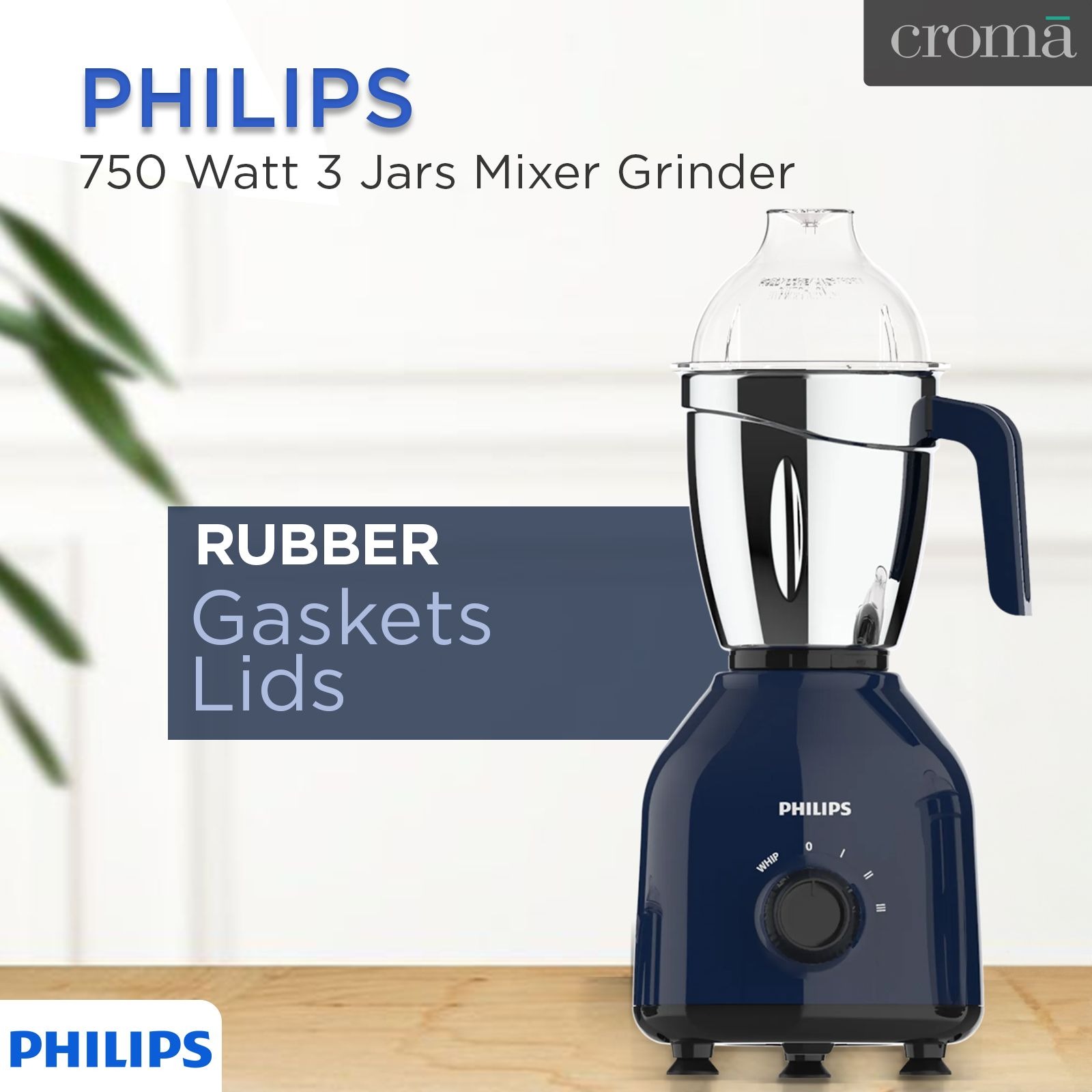 Philips HL7757/01 Mixer Grinder 750Watts 3 Jars - Premium Blue - Thumbnail 4