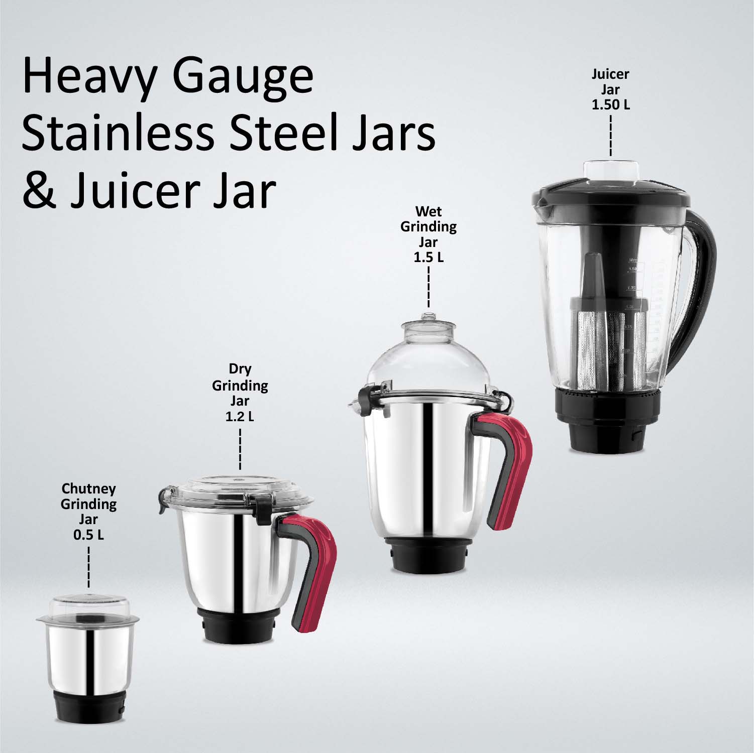McCoy Toofan Mixer Grinder 1200Watts 4 Jars. - Thumbnail 5