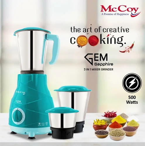 Mccoy Gem Emerald & Gem Sapphire Mixer Grinder 500 Watts - Thumbnail 2