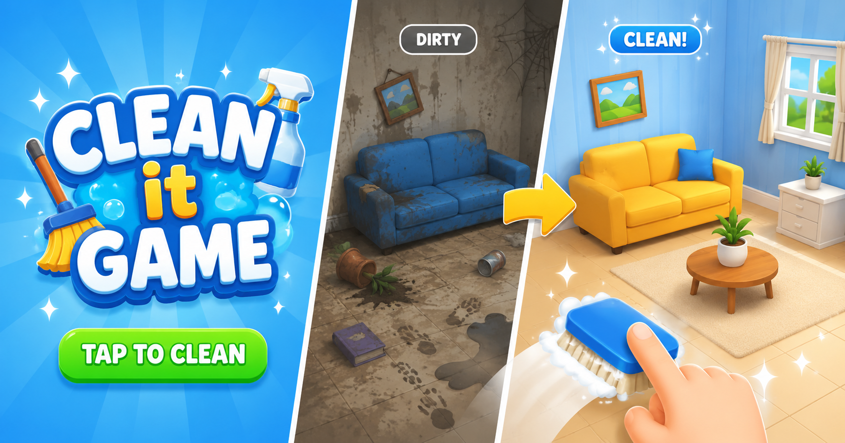 Clean it - Hyper causal cleaning game. screenshot