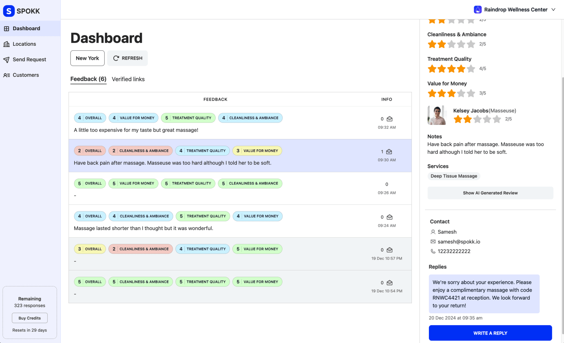 Spokk Feedback Dashboard