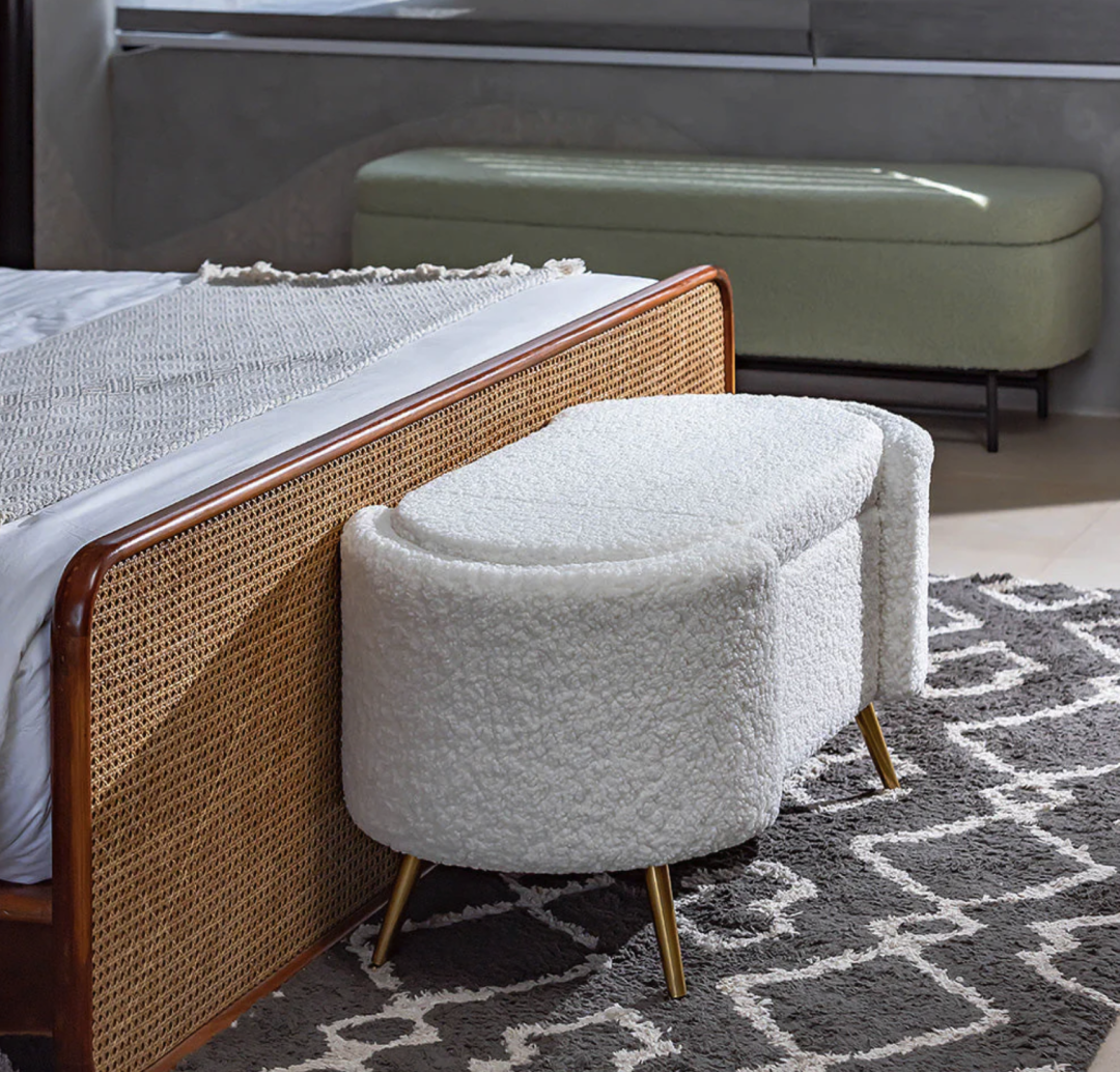 Polyester Storage Bench With Steel Legs