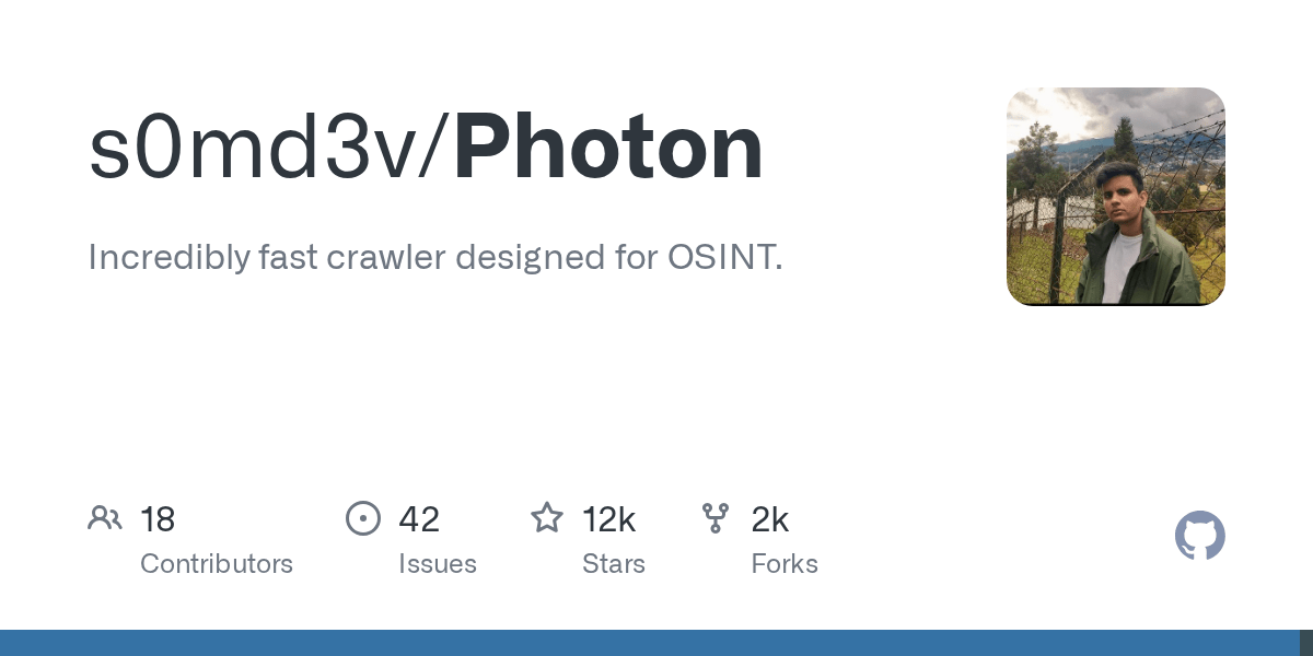 GitHub - s0md3v/Photon: Incredibly fast crawler designed for OSINT.