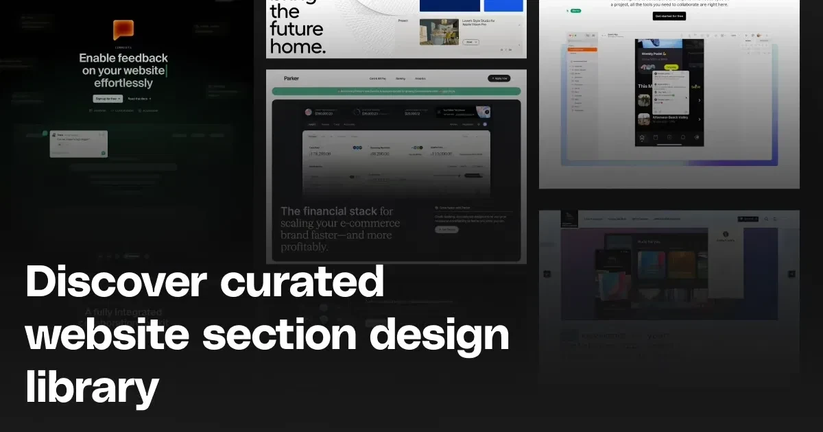 Curated Website Section Designs | Home
