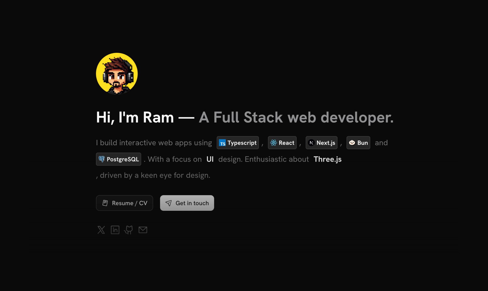 Ram - A Full Stack web developer.