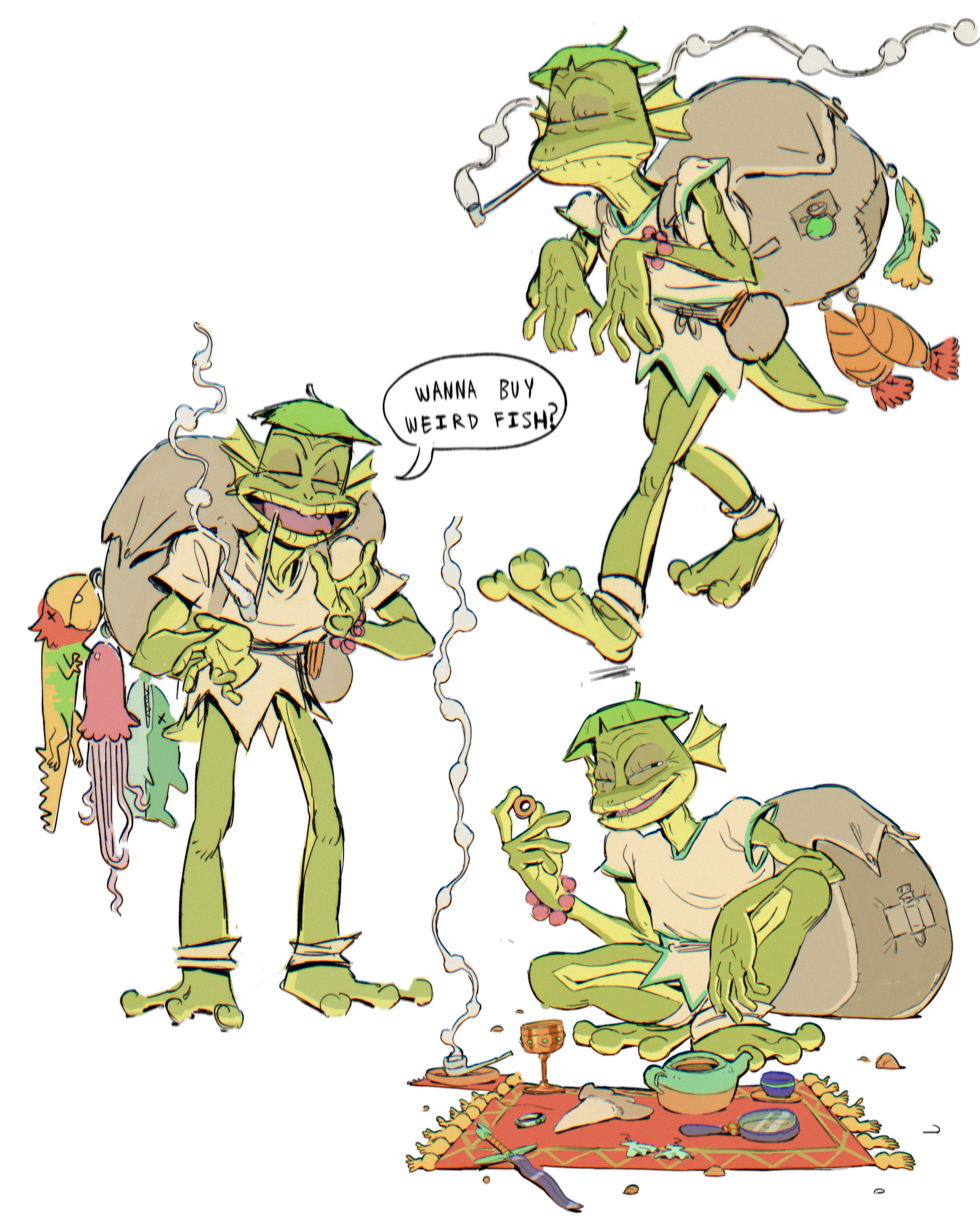 Sketchy Frog Merchant - Wasteland Series