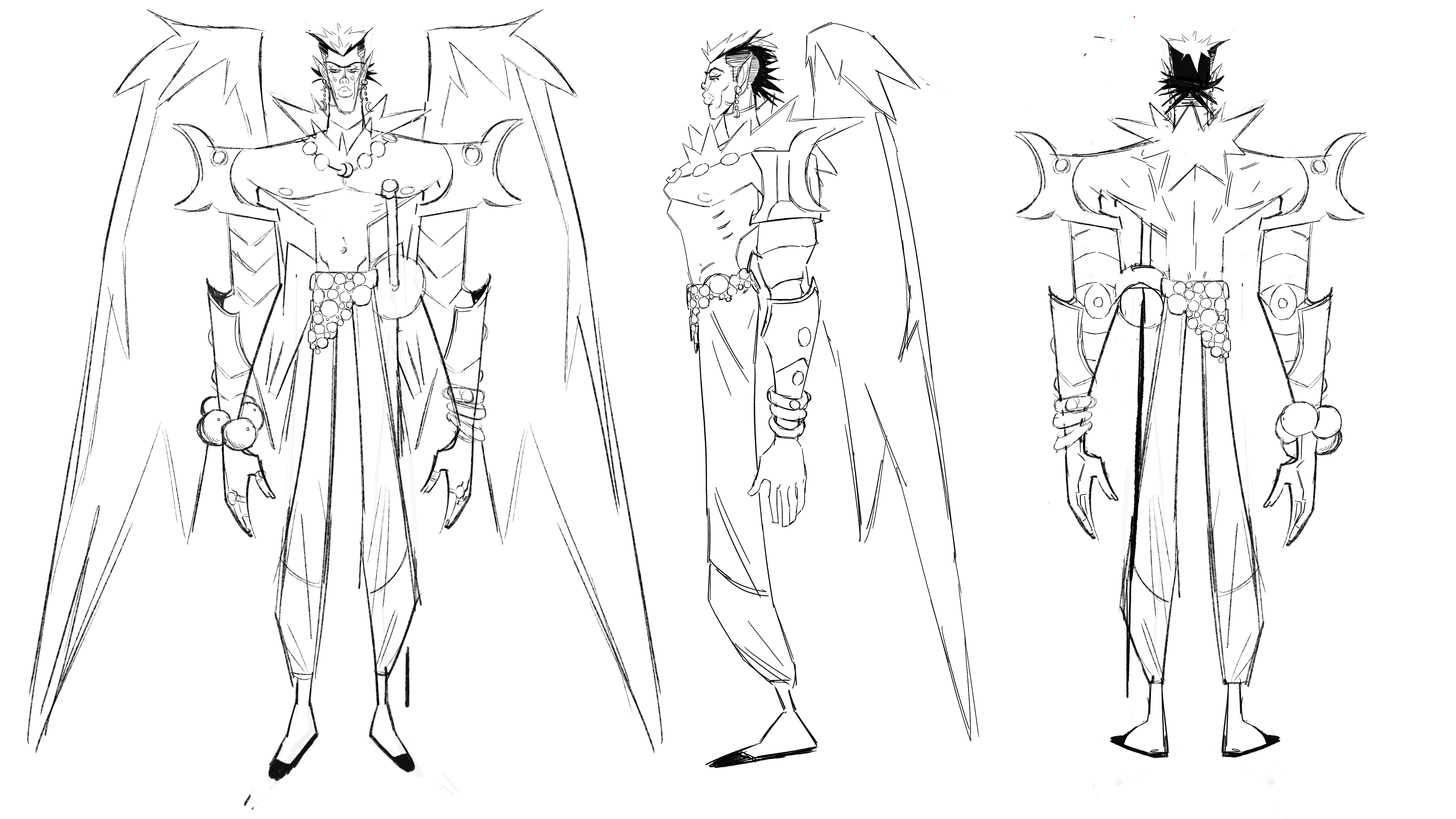 Moon Lord turnaround (provided to 3D modelers) - Legend of Sun Knight short film