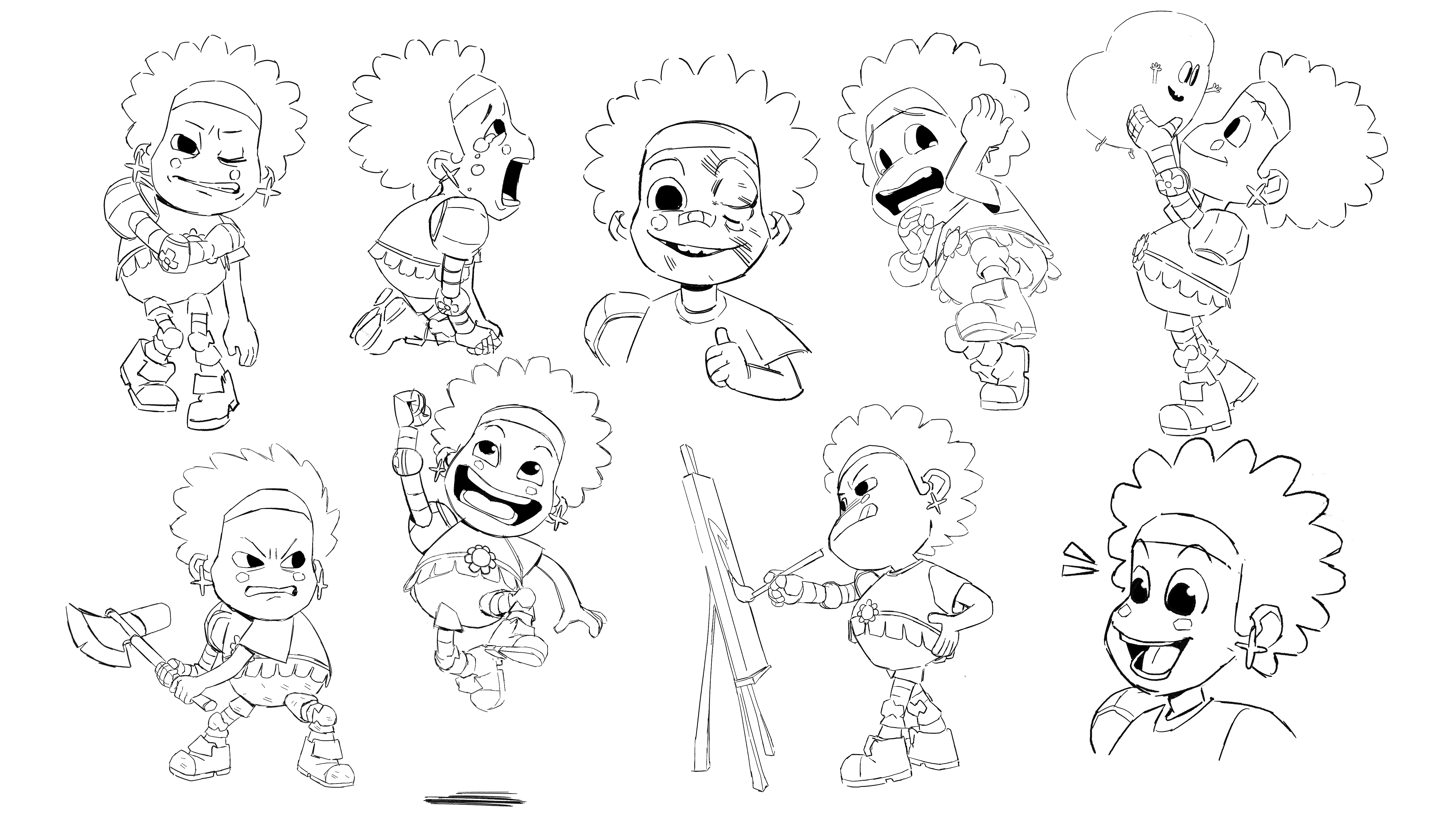 Sun Knight pose sheet (informed 3D animators) - Legend of Sun Knight short film