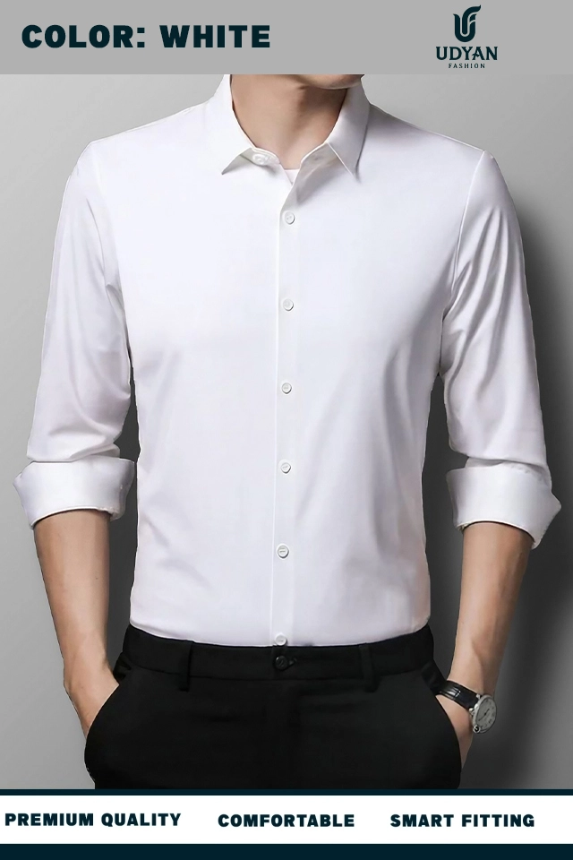 HIGH SPANDEX  WHITE COLOR SHIRT
