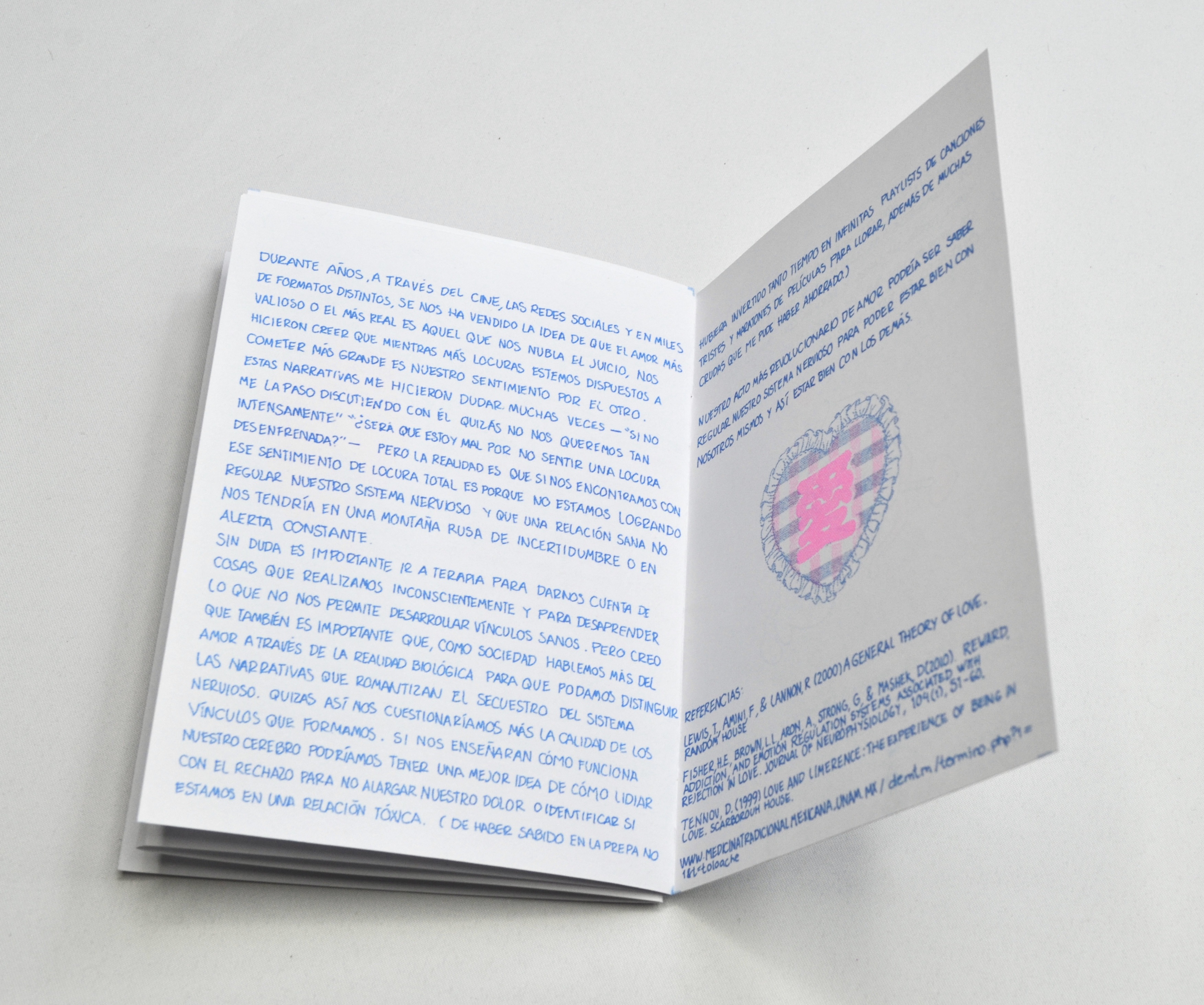 Fanzine "El incendio químico de enamorarse" — vista 2