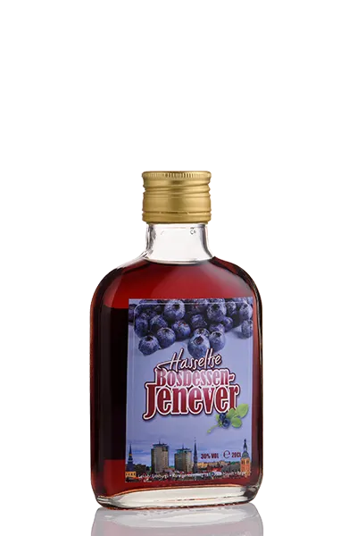 Hasseltse Bosbessenjenever zakfles 20cl