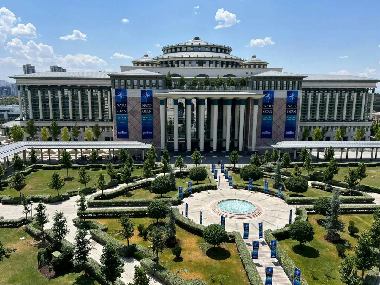 "The NATO Ankara Summit 2026 venue prepared to host world leaders for high-level talks on Donald Trump's defence spending demands, Article 5, and the future of NATO's Ukraine strategy."