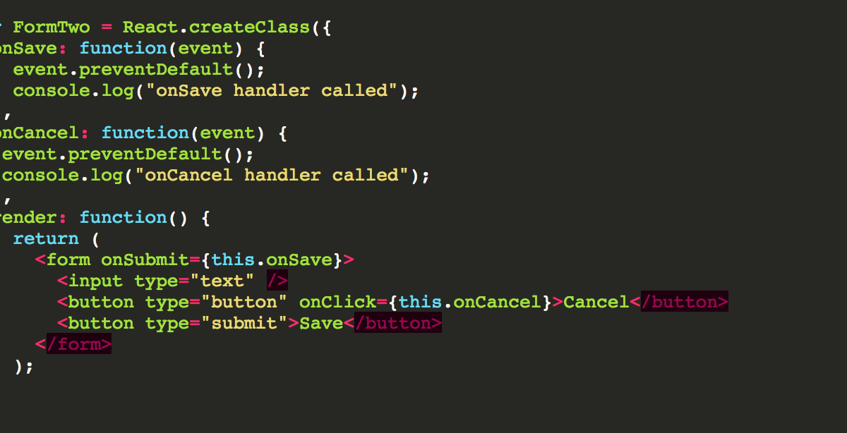 react form onclick