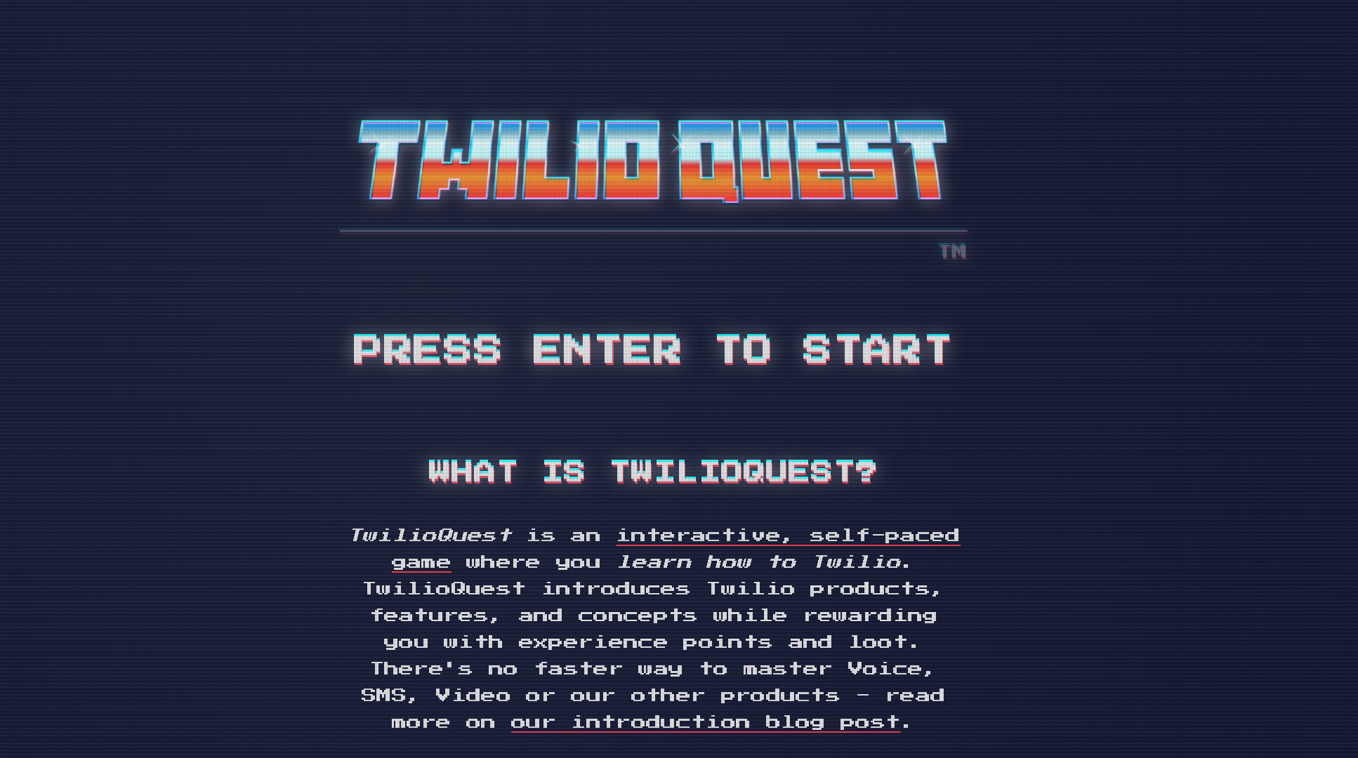 Screenshot of TwilioQuest