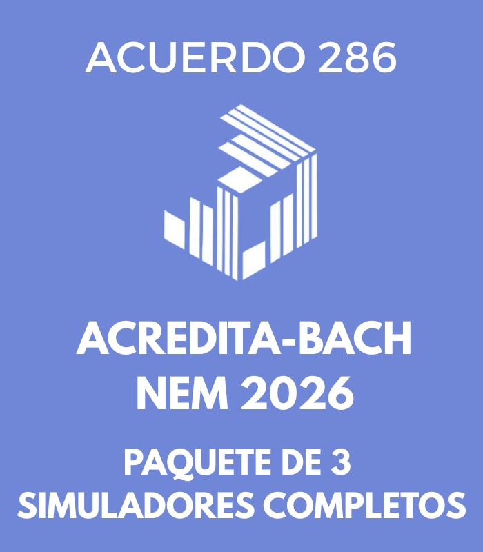 Paquete de 3 Simuladores ACREDITA-BACH NEM 2026