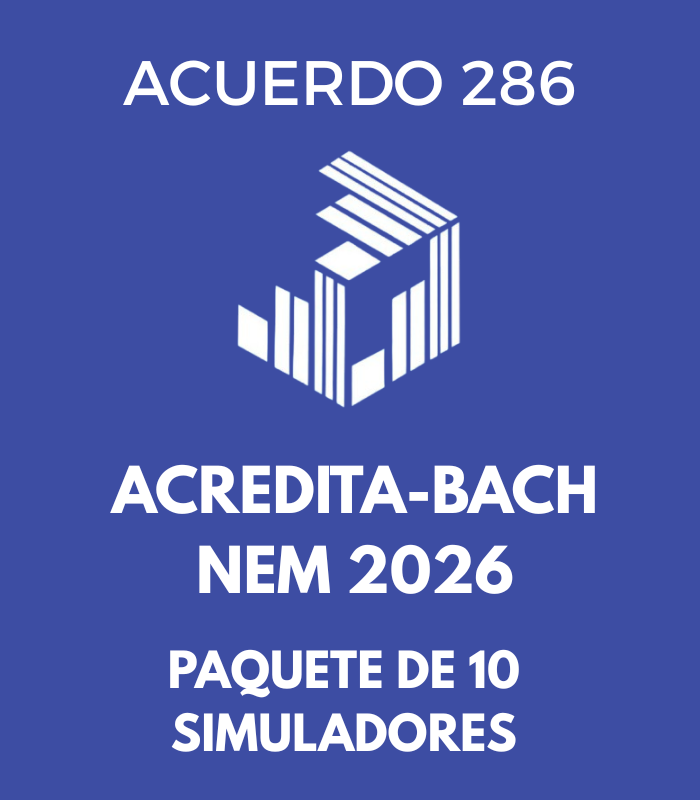 Paquete de 10 Simuladores ACREDITA-BACH NEM 2026