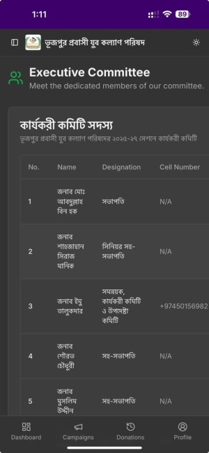 কার্যনির্বাহী কমিটি
