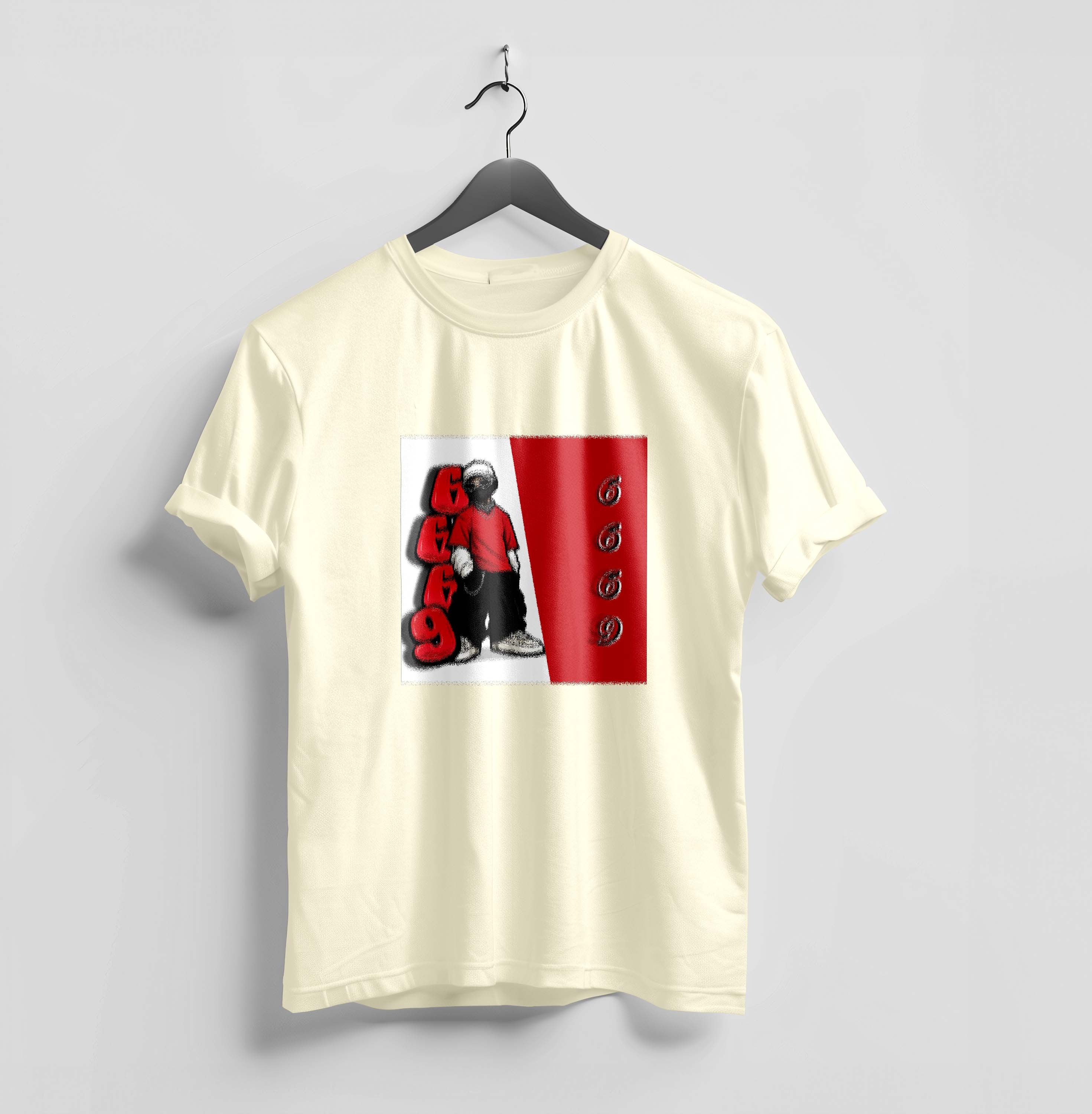 Red Split Graphic Tshirt