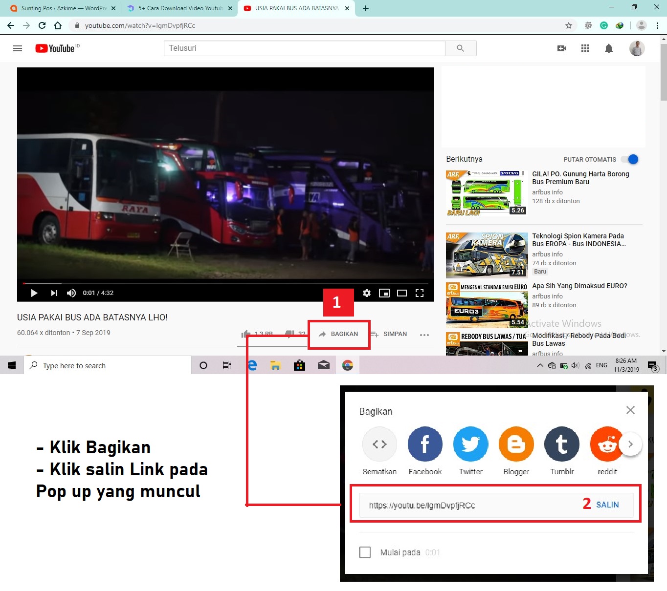 cara download video youtube di pc