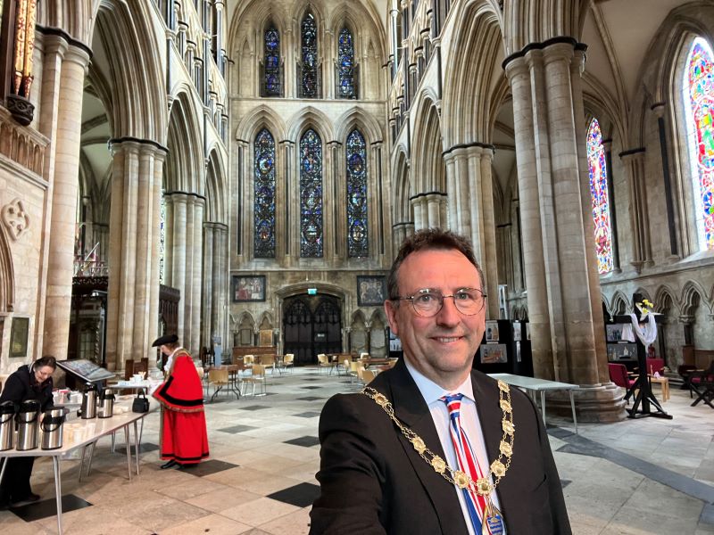 Councillor Graham Johnson at Beverley Minster