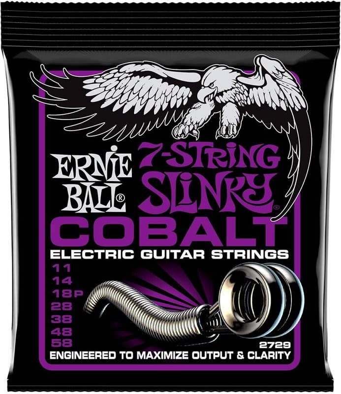 ERNIE BALL ( 2729) COBALT 7 POWER SLINKY 11-14-18p-28-38-48-58
