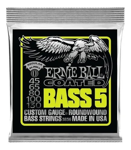 ERNIE BALL ( 3836) COATED BASS 5-STR SLINKY 45-65-80-100-130