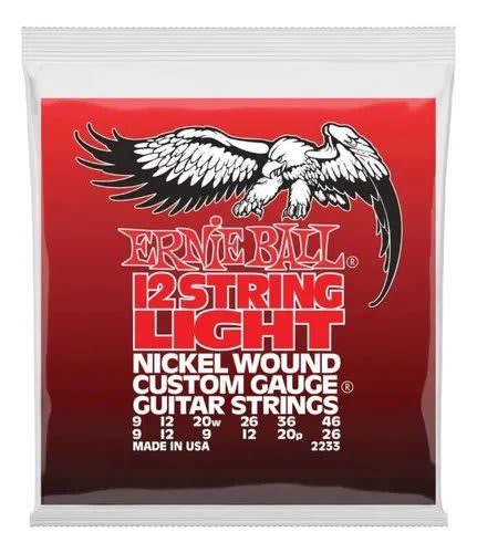 ERNIE BALL (2233) NICKL 12-SLINKY LIGHT(SET 12 CUERDAS 9-46)