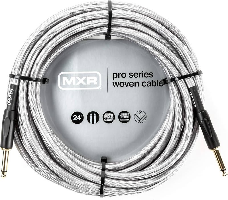 MXR (DCIW24) CABLE TELA WOVEN SILVER 24' STRAIGHT/STRAIGHT