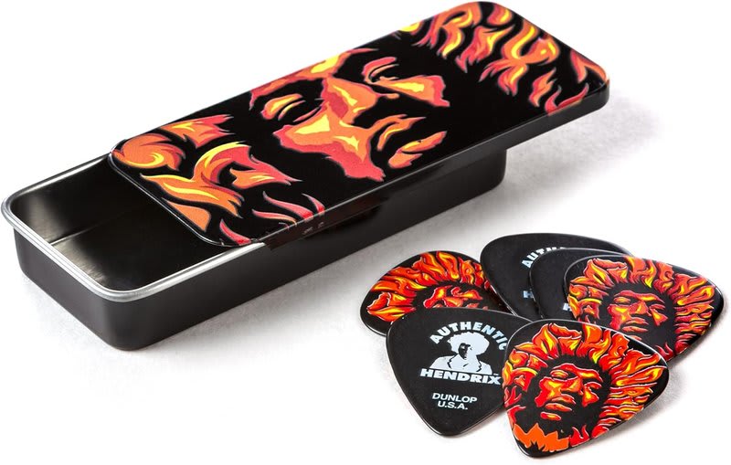 JIM DUNLOP(JH-PT14H) HENDRIX VOODOO FIRE PICK TIN x 6 PUAS