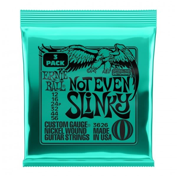 ERNIE BALL (3626) Not Even Slinky Nckl Wnd Elec Gtr Strings 3 Pk 12 56