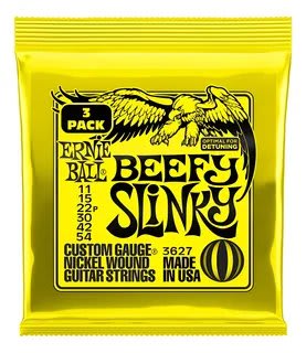 ERNIE BALL (3627) Beefy Slinky Nckl Wnd Elec Gtr Strings 3 Pk 11 54