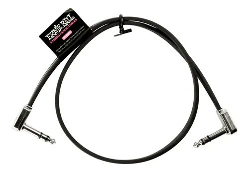 ERNIE BALL (6410) 60 cm Flat Ribbon Stereo Patch Cable Black Single TRS