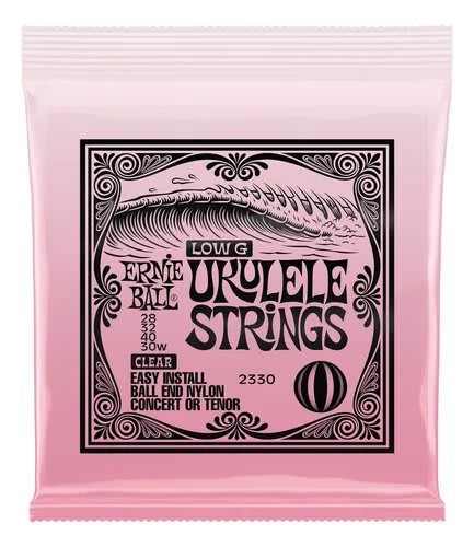 ERNIE BALL (2330) Concert- Tenor Nylon Ball End Ukulele Strings Wound G - Black