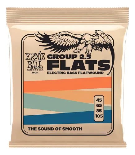 ERNIE BALL (2801) Ernie Ball Short Scale Flatwound Group 2 Bass Strings - 45-65-85-105 Gauge