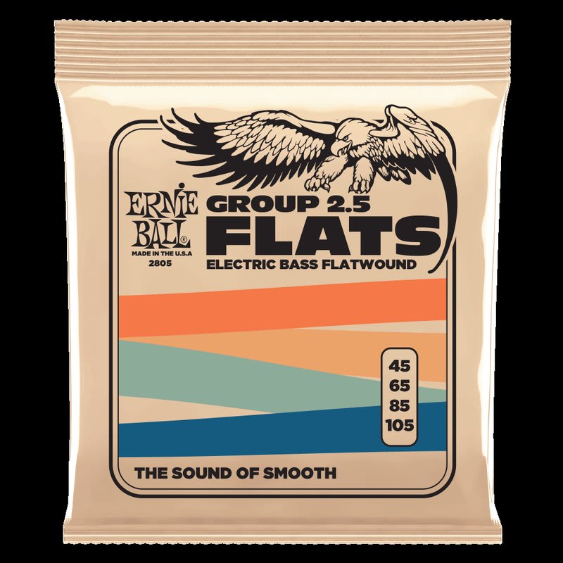 ERNIE BALL ( 2805) Ernie Ball Flatwound Group 2.5 Long Scale Bass Strings - 45-65-85-105 Gauge