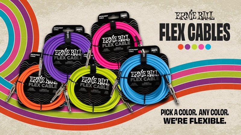 ERNIE BALL (6467) 20' Flex Instrument Cable Straight/ANGLE 20ft - Orange