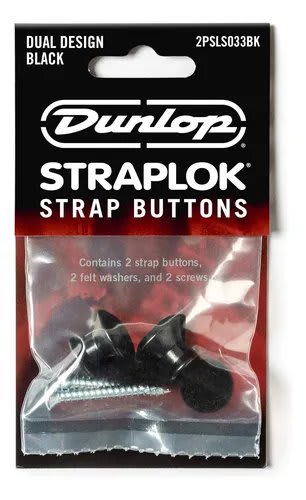 JIM DUNLOP (2PSLS033BK) STRAPLOK DUAL DESIGN STRAP BUTTON SET - BLACK